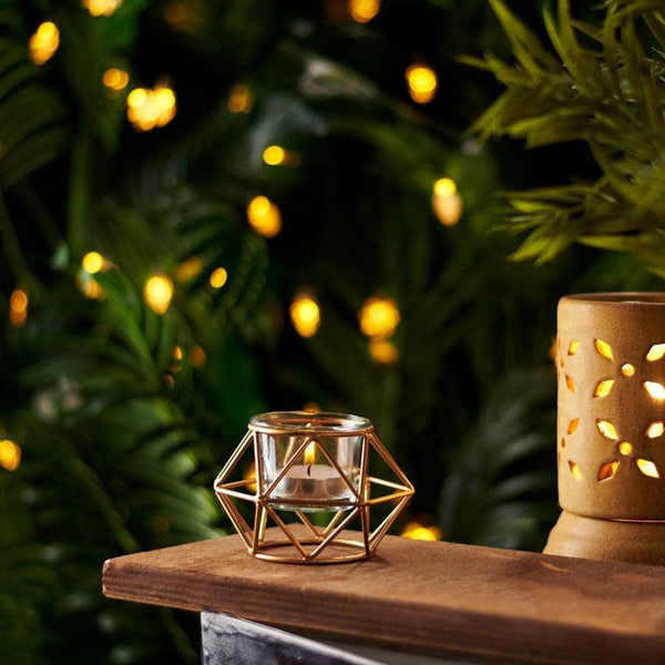 Buy Hexa Diamond Tealight Candle Holder - Set Of Two Candle Holders from Vaaree