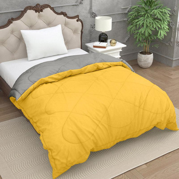 Buy Nihara Reversible Comforter - Yellow & Grey Comforters & AC Quilts from Vaaree