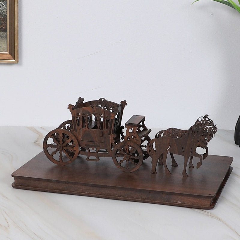 Buy Regal Chariot Showpiece - Dark Brown Showpieces from Vaaree