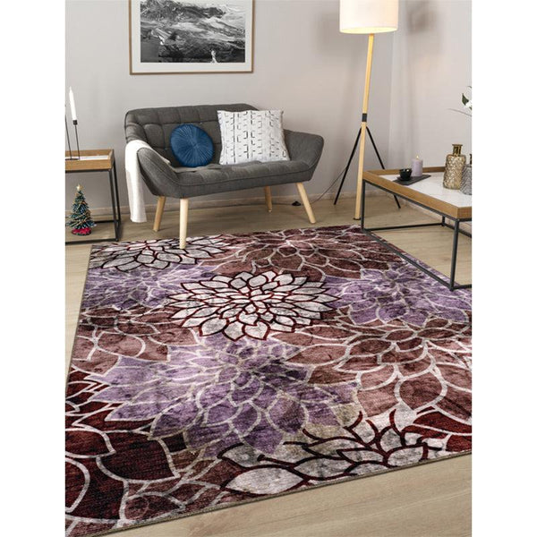 Buy Enaya Floral Carpet - Maroon Carpet from Vaaree