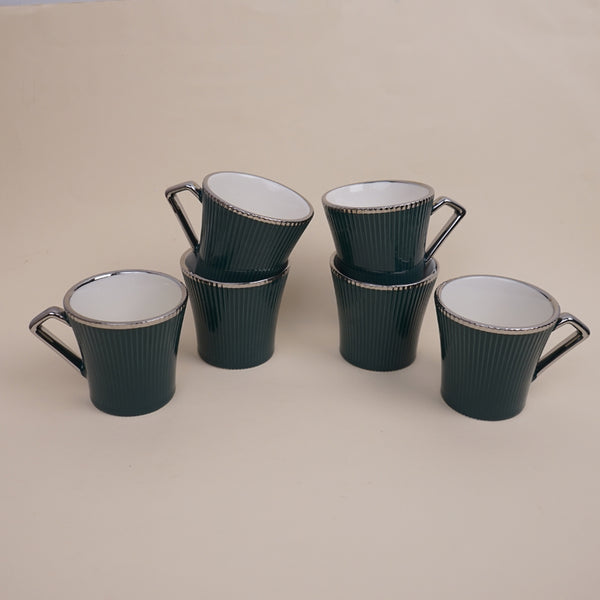 Buy Thira Green Ceramic Cup (180 ML) - Set Of Six Mug from Vaaree