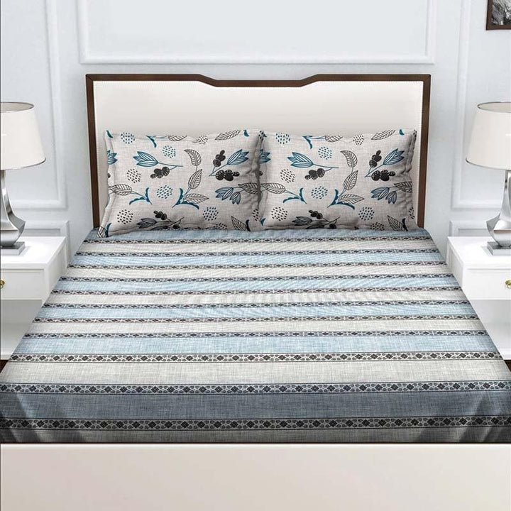 Buy Zena Printed Bedsheet - Blue at Vaaree online | Beautiful Bedsheets to choose from