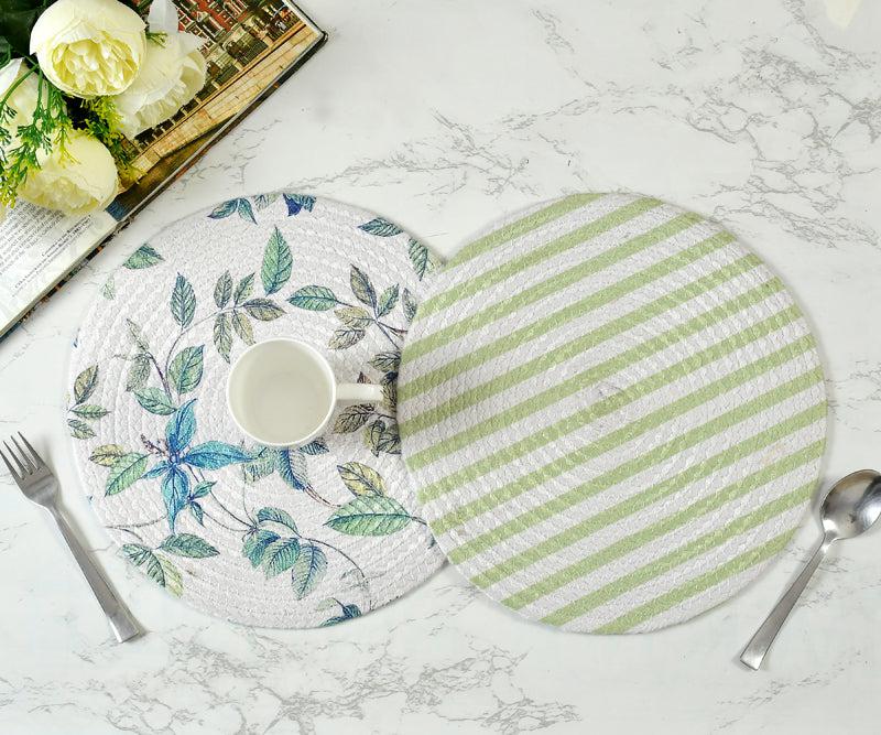 Buy Aloe Round Placemat - Set Of Two Table Mat from Vaaree