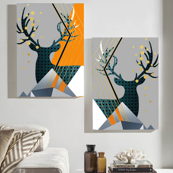 Buy Vaughn Stag Wall Art - Set Of Two Wall Art & Paintings from Vaaree