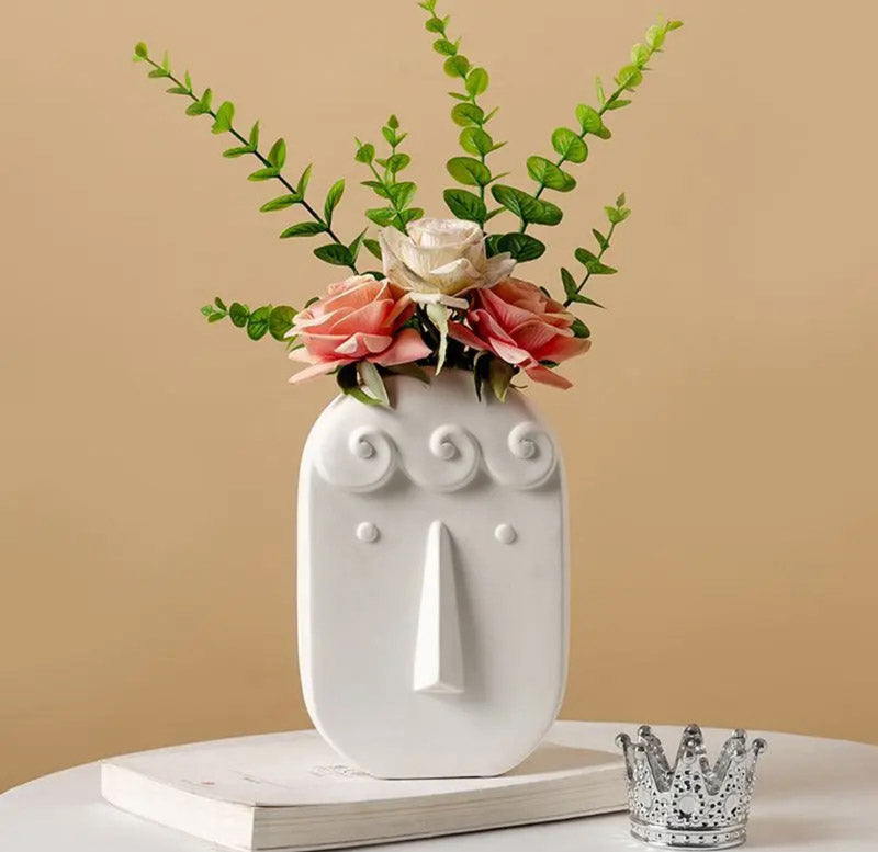 Buy Express Face White Vase Vase from Vaaree