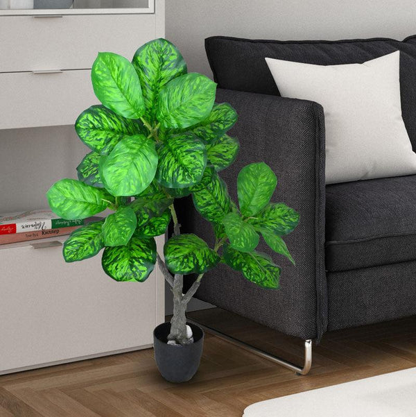 Buy Faux Everlasting Dieffenbachia Seguine Plant With Pot - 3.2 Feet Artificial Plants from Vaaree