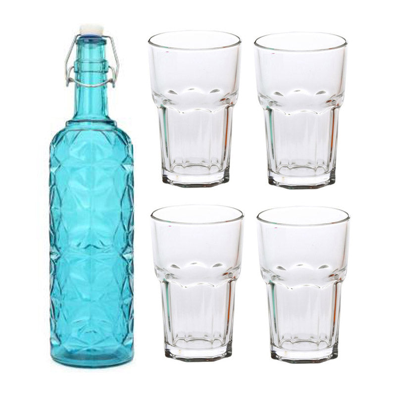 Buy Orion 1000 ML Water Bottle With 300 ML Glass - Five Piece Set Bottle from Vaaree