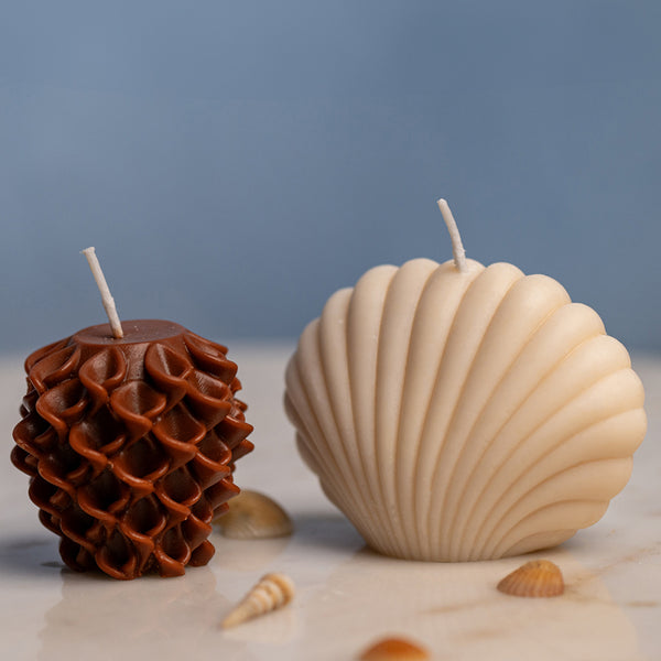 Buy Glory Seashell Cinnamon Scented Candle - Set Of Two Candles from Vaaree