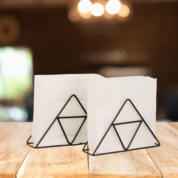 Trio Trail Napkin Holder (Black) - Set Of Two