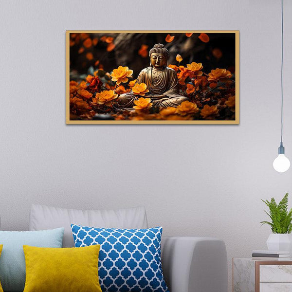 Buy Sadaa Shanti Buddha Wall Painting With Frame Wall Art & Paintings from Vaaree