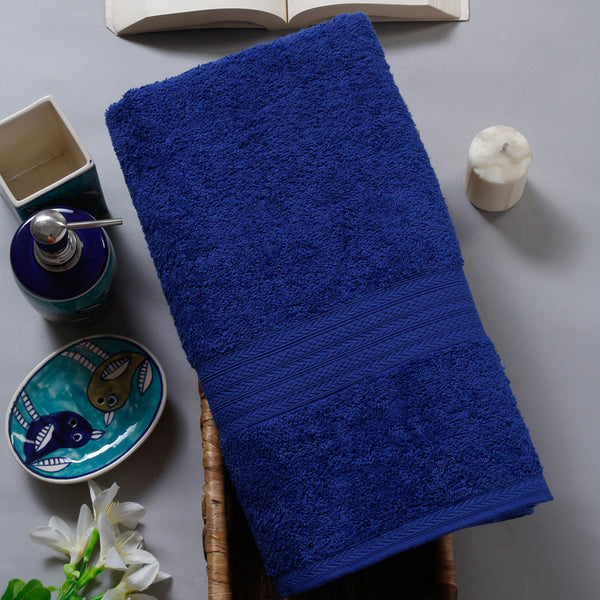 Buy Reid Terry Bath Towel - Navy Blue Bath Towels from Vaaree