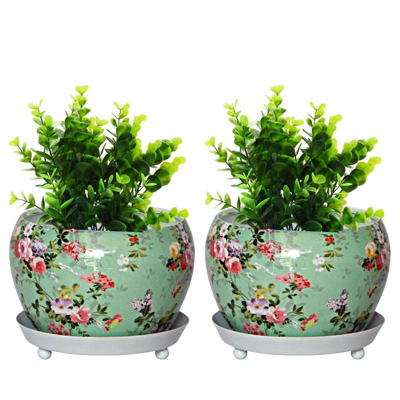 Buy English Garden Planter With Plate - Set Of Two Pots & Planters from Vaaree