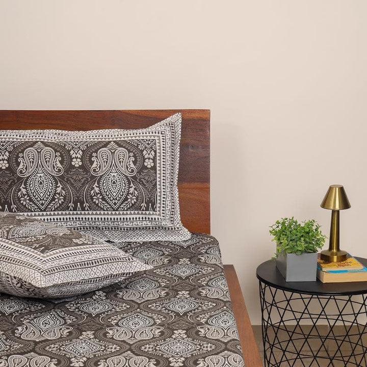 Buy Shad Bedsheet - Grey at Vaaree online | Beautiful Bedsheets to choose from