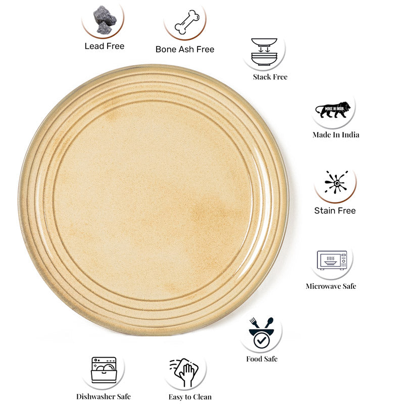 Buy Estia Dinner Plate (Tuscan Beige) - Set Of Six Dinner Plate from Vaaree