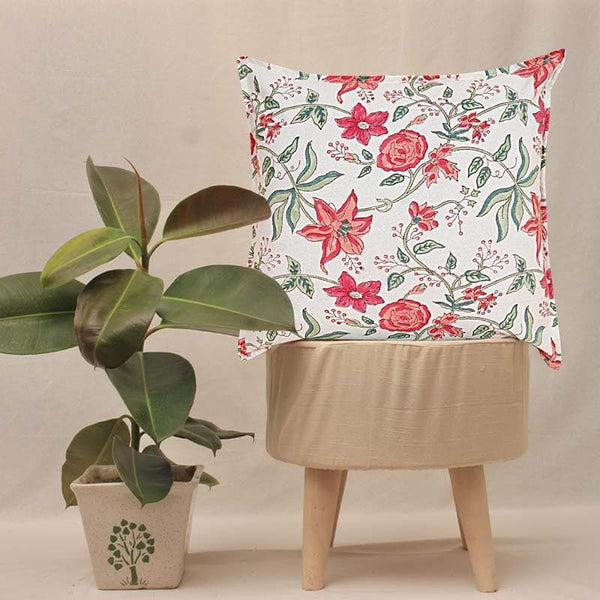 Buy Ijya Floral Cushion Cover - Red at Vaaree online | Beautiful Cushion Covers to choose from