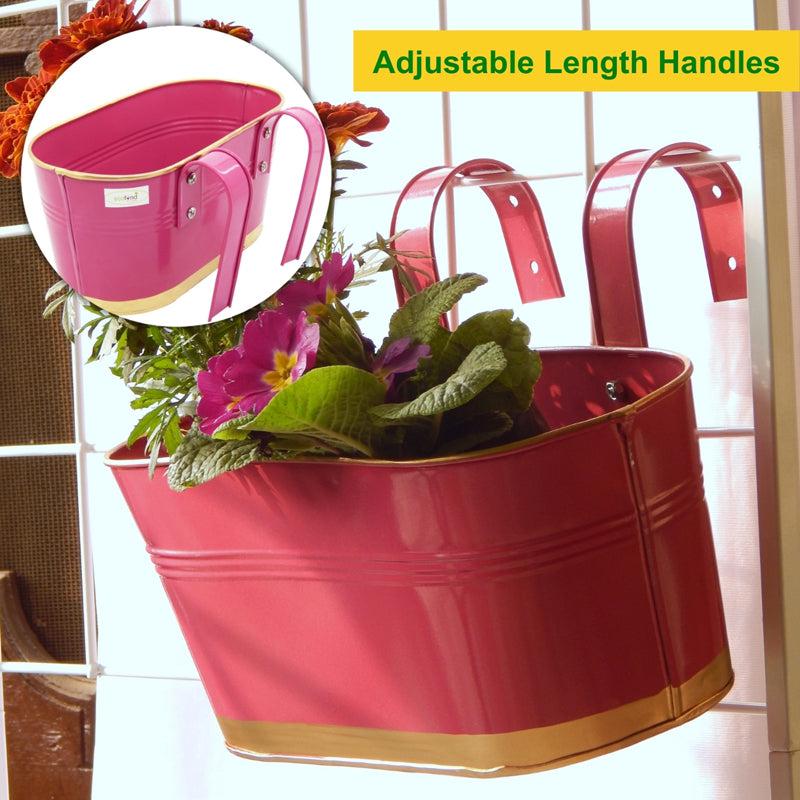 Buy Norva Hanging Planter (Pink) - Set Of Six Pots & Planters from Vaaree