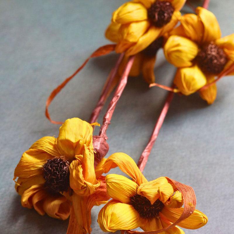 Buy Urva Sunflower Bloom - Set Of Five Artificial Flowers from Vaaree