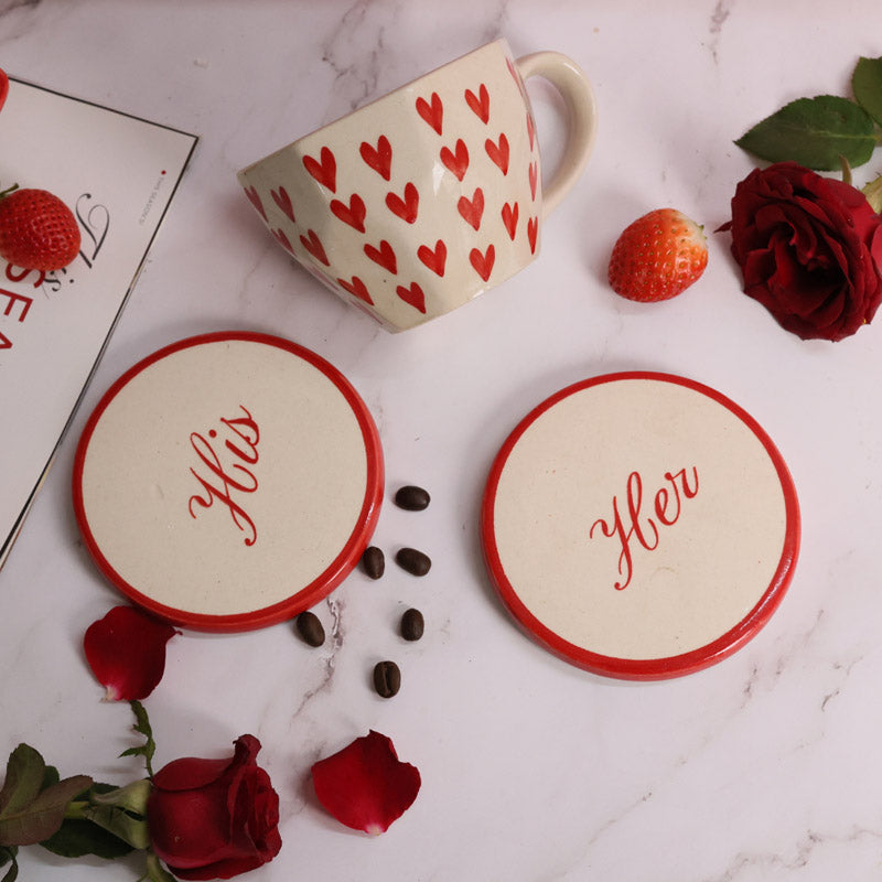 Buy Hearty Pulse Cup & Coaster - Two Piece Set Mug & Tea Cup from Vaaree