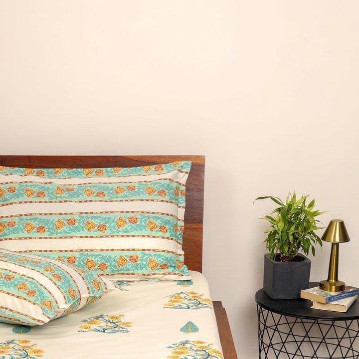 Buy Petal Pushers Bedsheet - Yellow Online in India | Bedsheets on Vaaree
