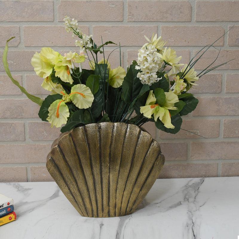 Buy Oyster Treasure Vase (Big) - Antique Gold Vase from Vaaree