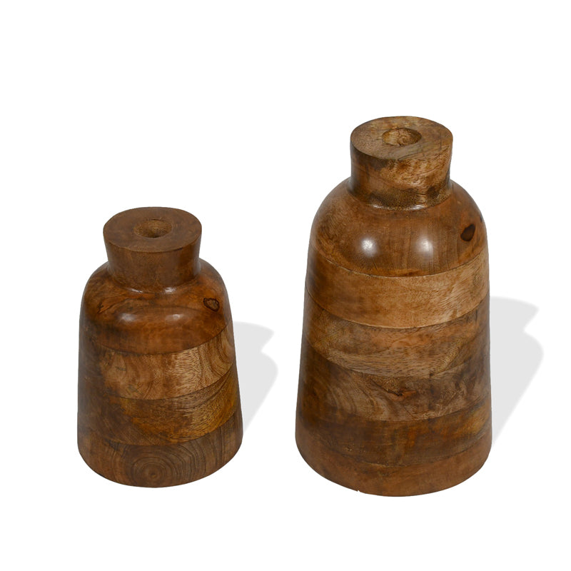 Buy Fitosha Mango Wood Vase - Set Of Two Vase from Vaaree