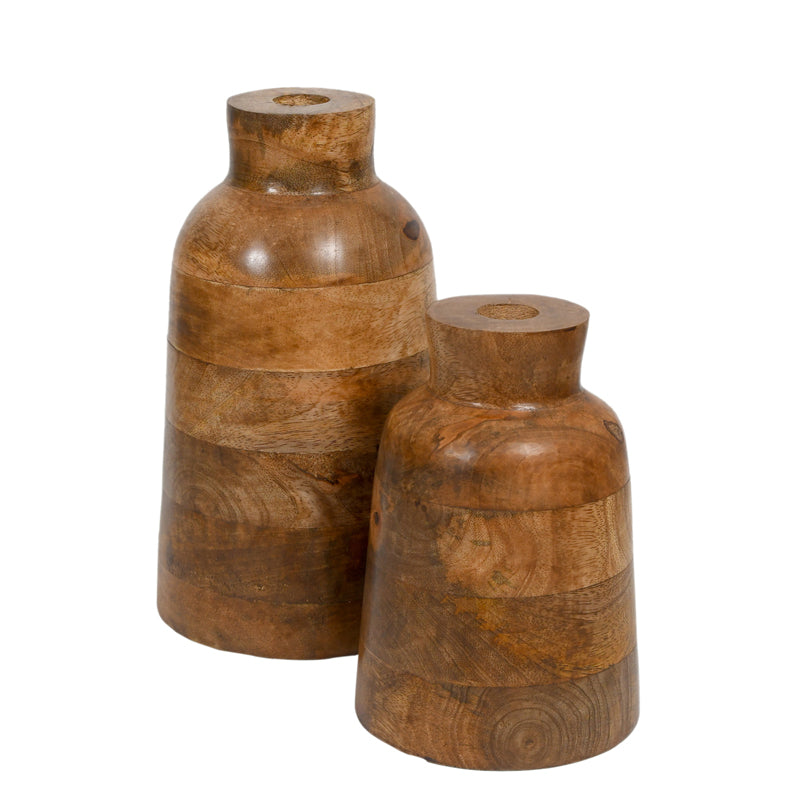 Buy Fitosha Mango Wood Vase - Set Of Two Vase from Vaaree