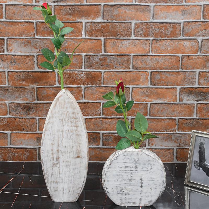 Buy Kahia Mango Wood Vase - Set Of Two Vase from Vaaree