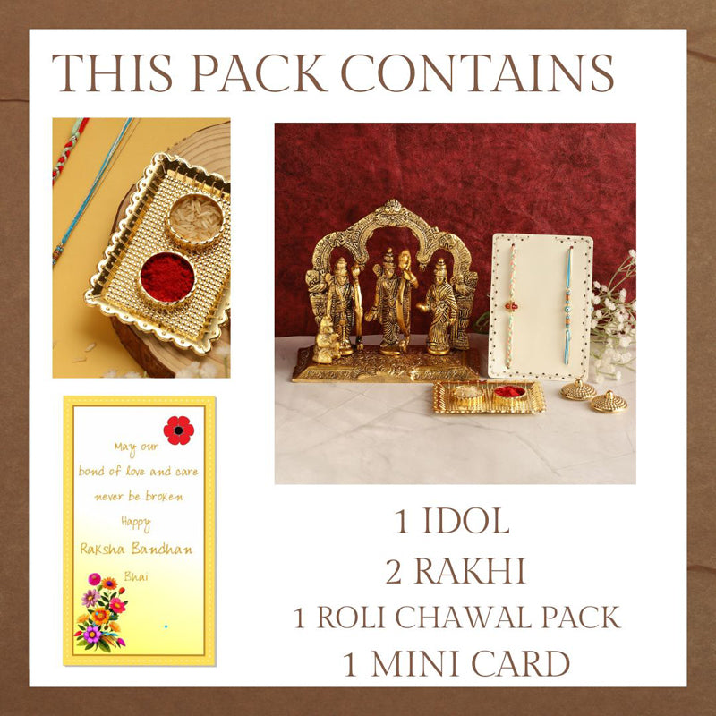 Buy Ram Drabar Rudraksha & Evil Eye Rakhi Hamper Rakhi Hamper from Vaaree