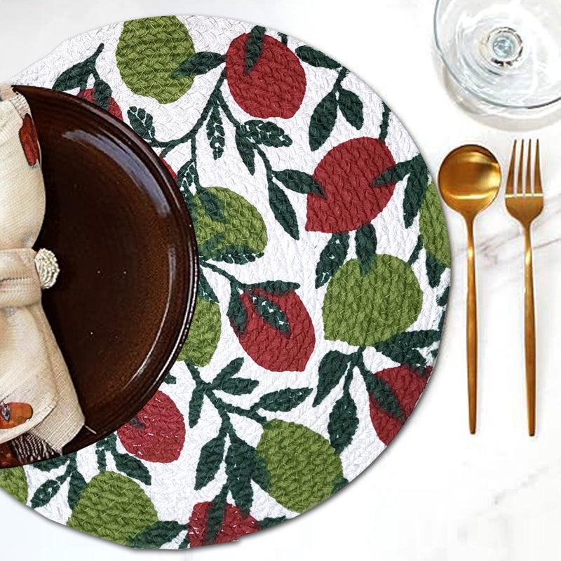 Buy Fruity Farm Placemat - Green & Maroon Table Mats from Vaaree