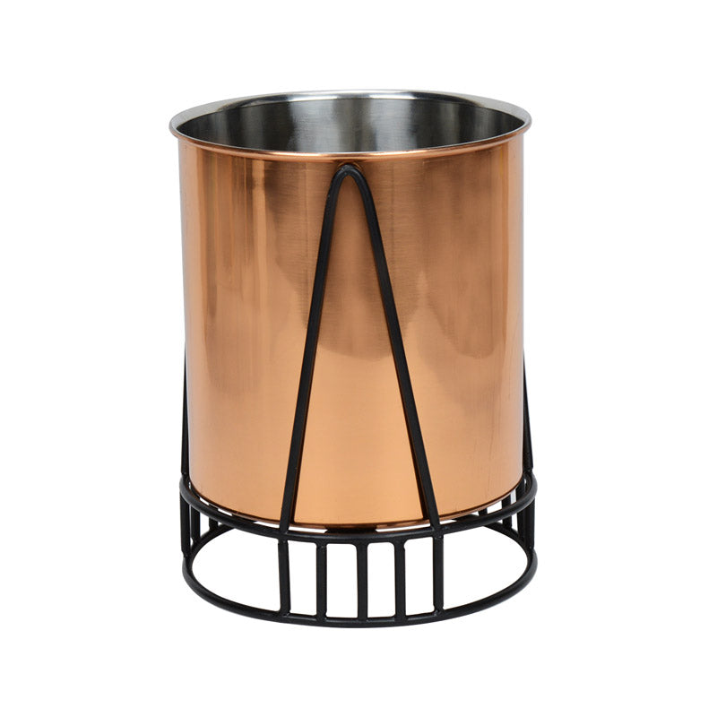 Buy Zenva Stainless Steel Planter - Copper & Black Pots & Planters from Vaaree