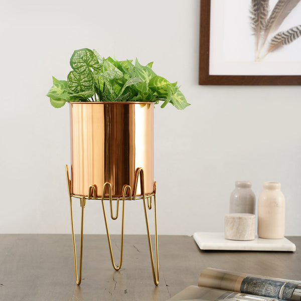 Buy Retsa Stainless Steel Planter - Copper & Gold Pots & Planters from Vaaree