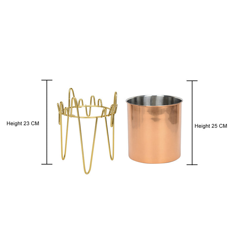 Buy Retsa Stainless Steel Planter - Copper & Gold Pots & Planters from Vaaree