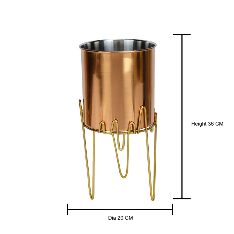 Buy Retsa Stainless Steel Planter - Copper & Gold Pots & Planters from Vaaree