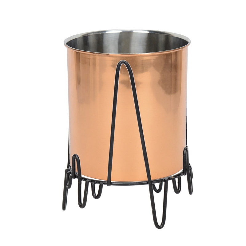 Buy Retsa Stainless Steel Planter - Copper & Black Pots & Planters from Vaaree