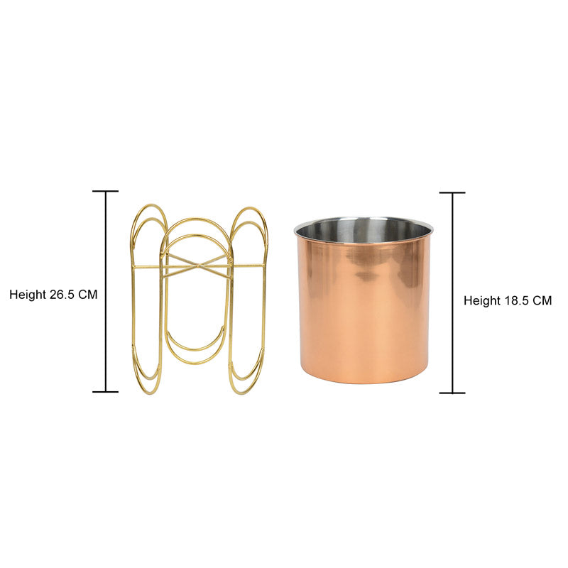 Buy Vyra Stainless Steel Planter - Copper & Gold Pots & Planters from Vaaree