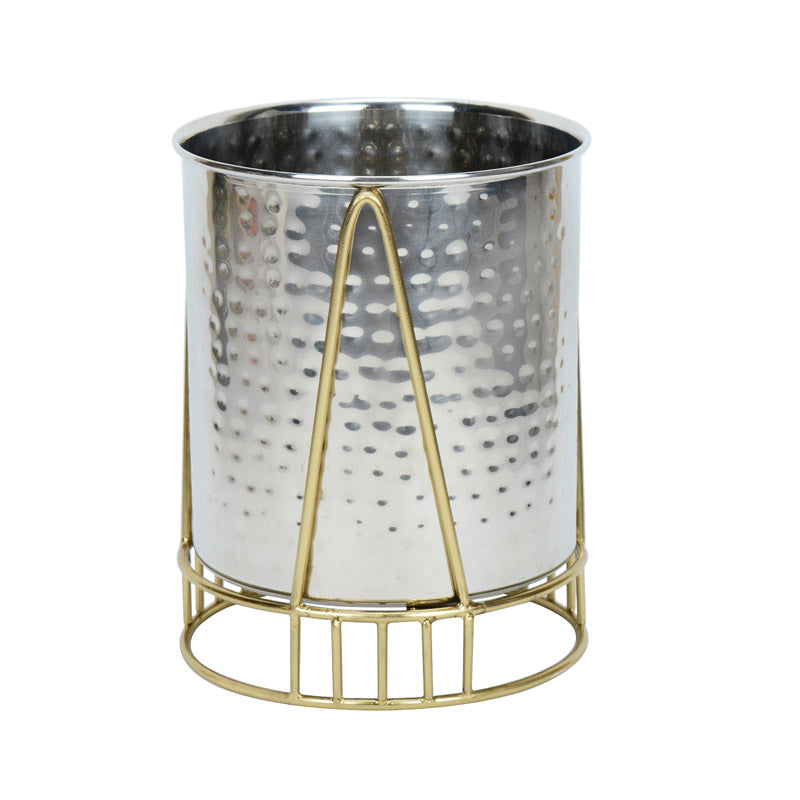 Buy Zenva Stainless Steel Planter - Silver & Gold Pots & Planters from Vaaree