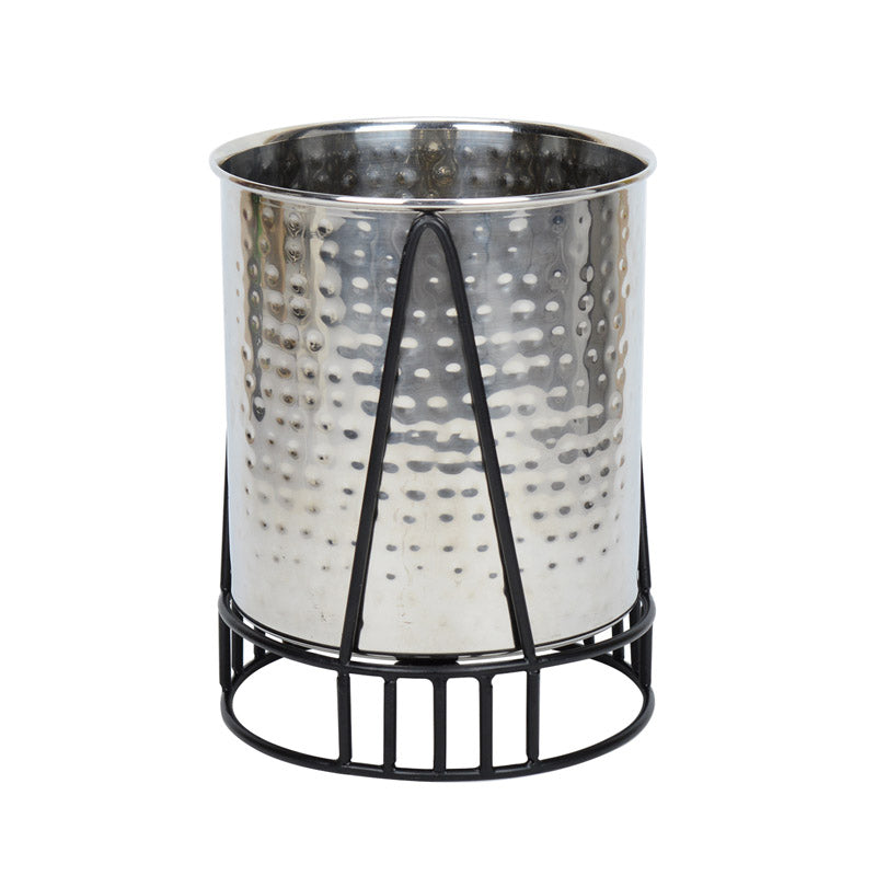 Buy Zenva Stainless Steel Planter - Silver & Black Pots & Planters from Vaaree