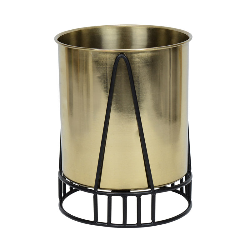 Buy Zenva Stainless Steel Planter - Gold & Black Pots & Planters from Vaaree