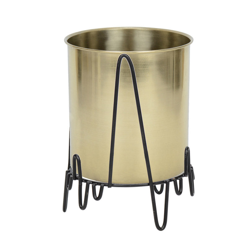 Buy Retsa Stainless Steel Planter - Gold & Black Pots & Planters from Vaaree