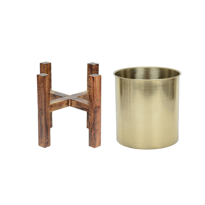 Buy Hita Stainless Steel Planter - Gold Pots & Planters from Vaaree