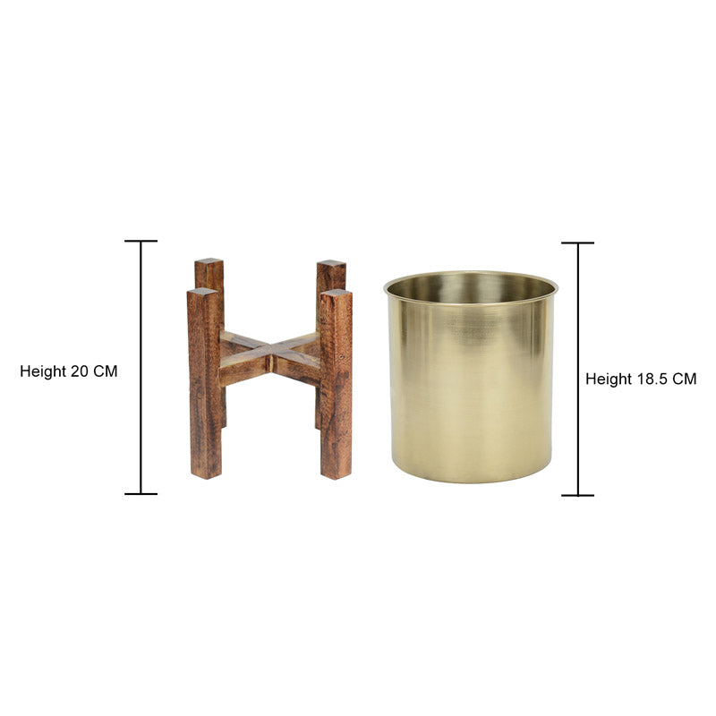 Buy Hita Stainless Steel Planter - Gold Pots & Planters from Vaaree