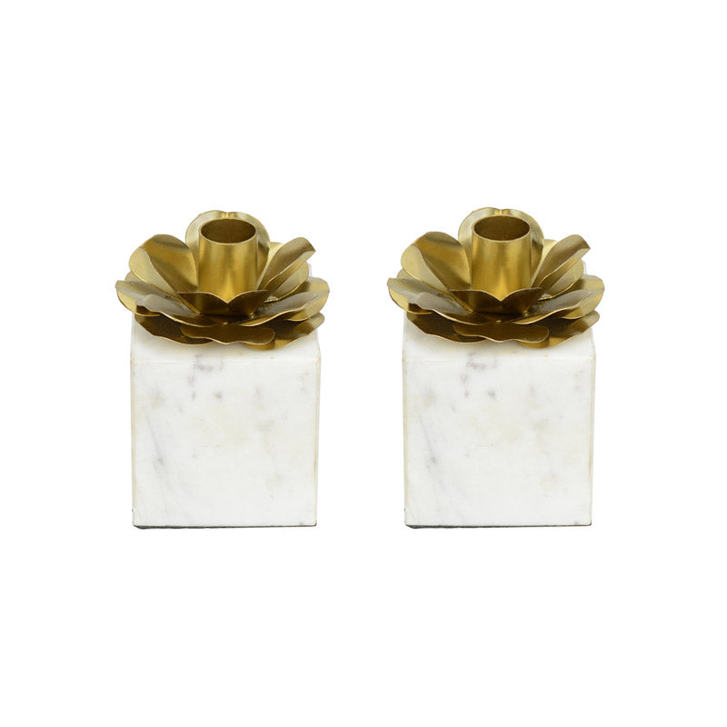 Buy Quola Floral Candle Holder - Set Of Two Candle Holders from Vaaree