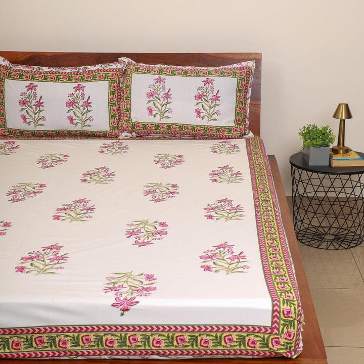 Buy Blossom Bash Bedsheet - Pink Online in India | Bedsheets on Vaaree