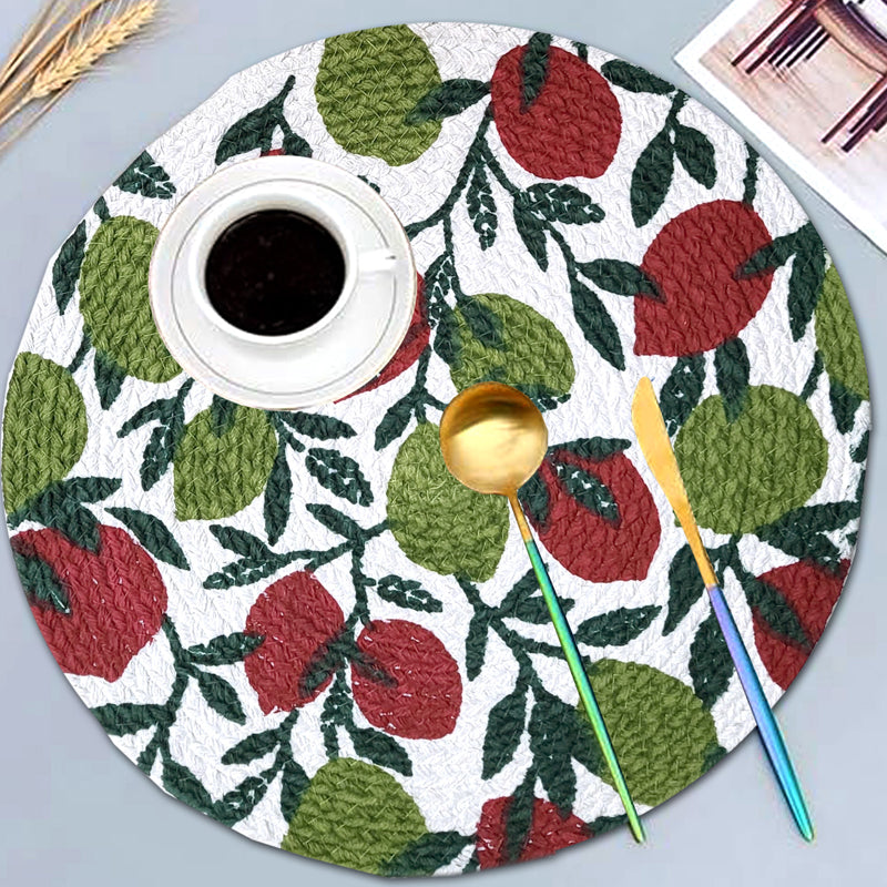 Table Mat - Fruity Farm Placemat - Green & Maroon