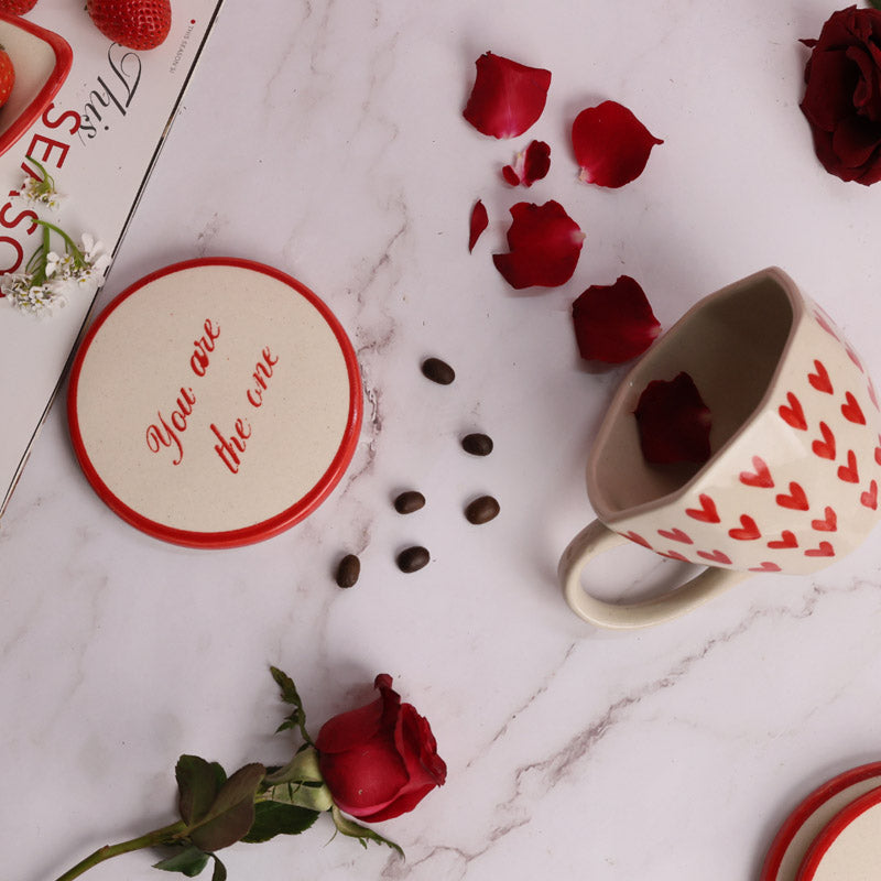 Buy Hearty Glow Cup & Coaster - Two Piece Set Mug & Tea Cup from Vaaree