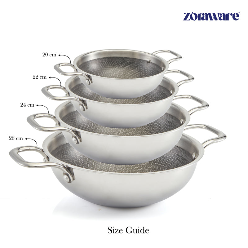 Buy Zoraware Kadhai With Lid - 3600 Ml/11 Inches Kadhai from Vaaree