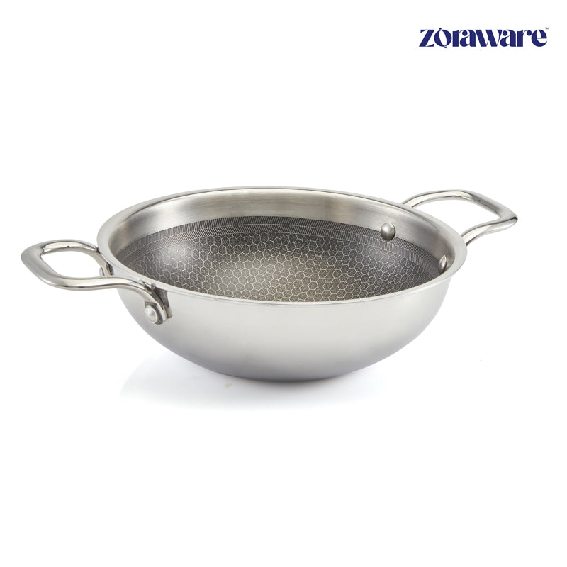 Buy Zoraware Kadhai With Lid - 2200 Ml/9.4 Inches Kadhai from Vaaree