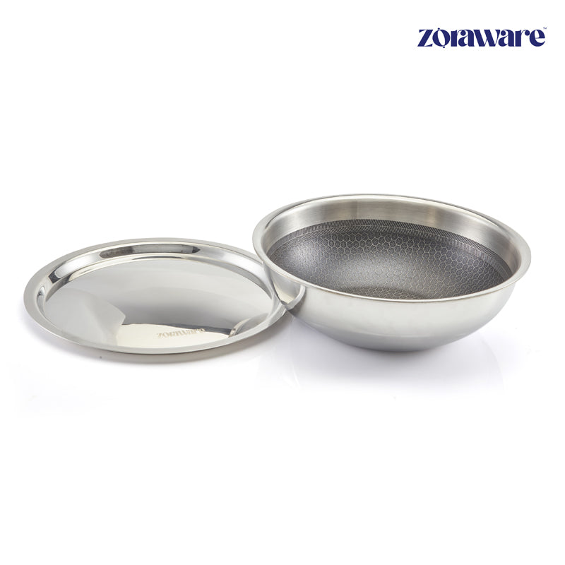 Buy Zoraware Kadhai With Lid - 2000 Ml/9.4 Inches Kadhai from Vaaree