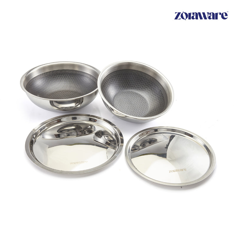 Buy Zoraware Kadhai With Lid - 2000 Ml/9.4 Inches Kadhai from Vaaree