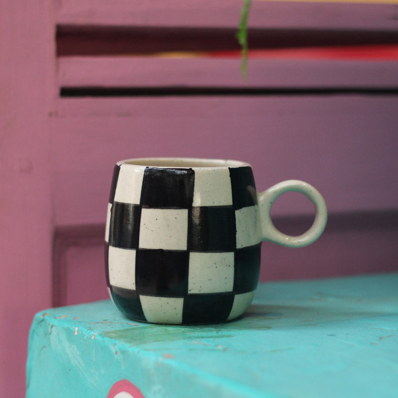 Buy Enoch Grid Cup (230ML) - Set of Two Mug & Tea Cup from Vaaree